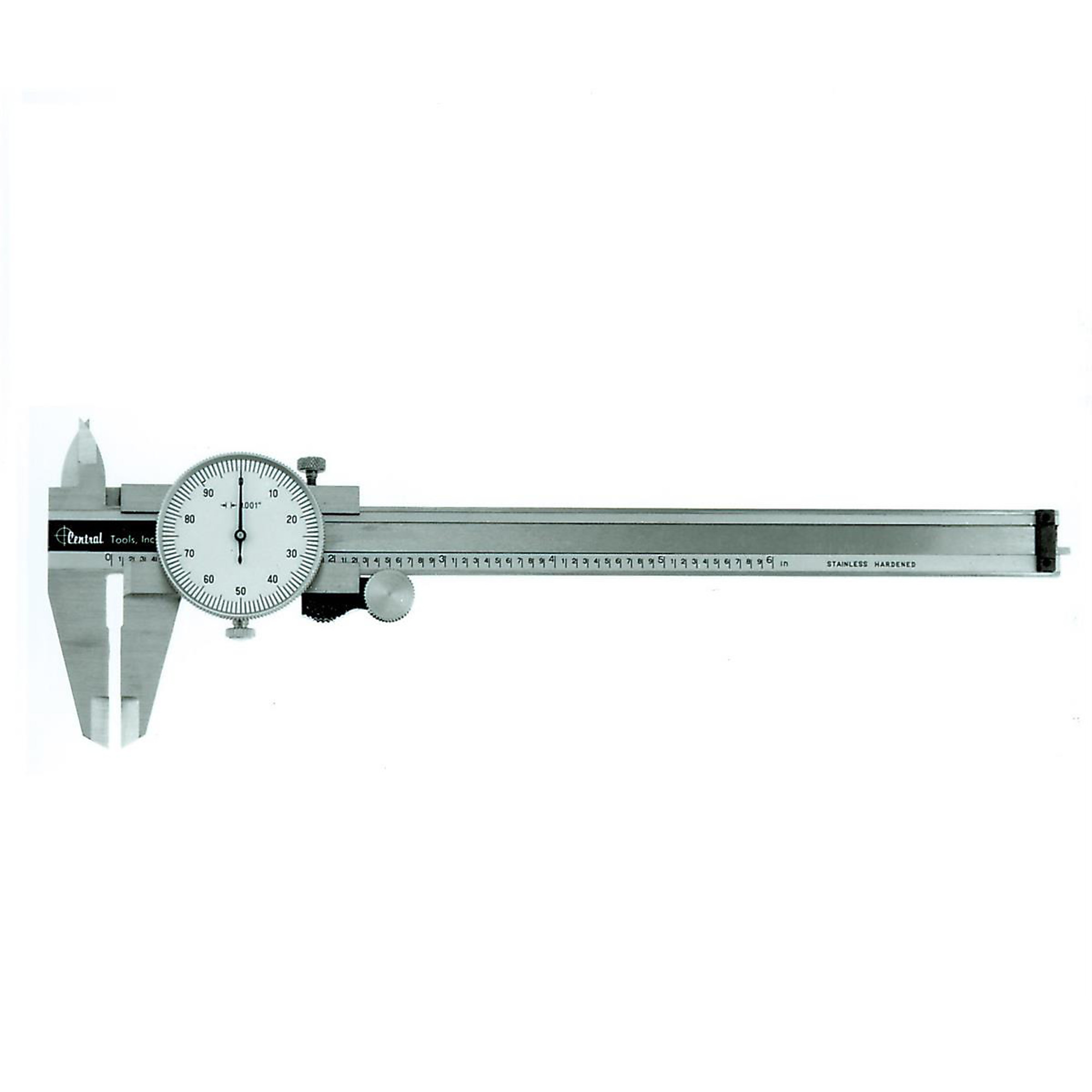 Central Tools Dial Caliper — 0-6in., Stainless Steel, Satin Chrome Finish, Model# CEN6427